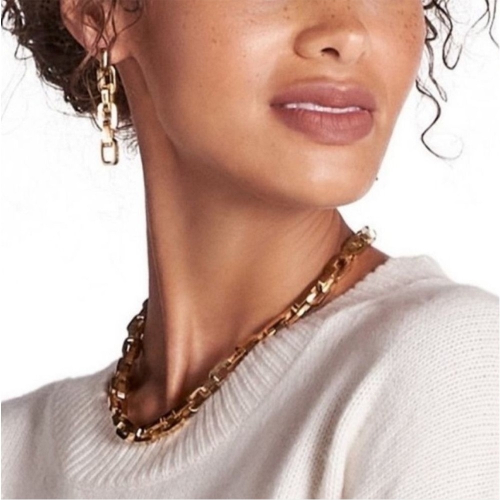 NWT Eddie Borgo 12 Karat Gold Supra Link Necklace 17 Inch Length - Picture 4 of 10